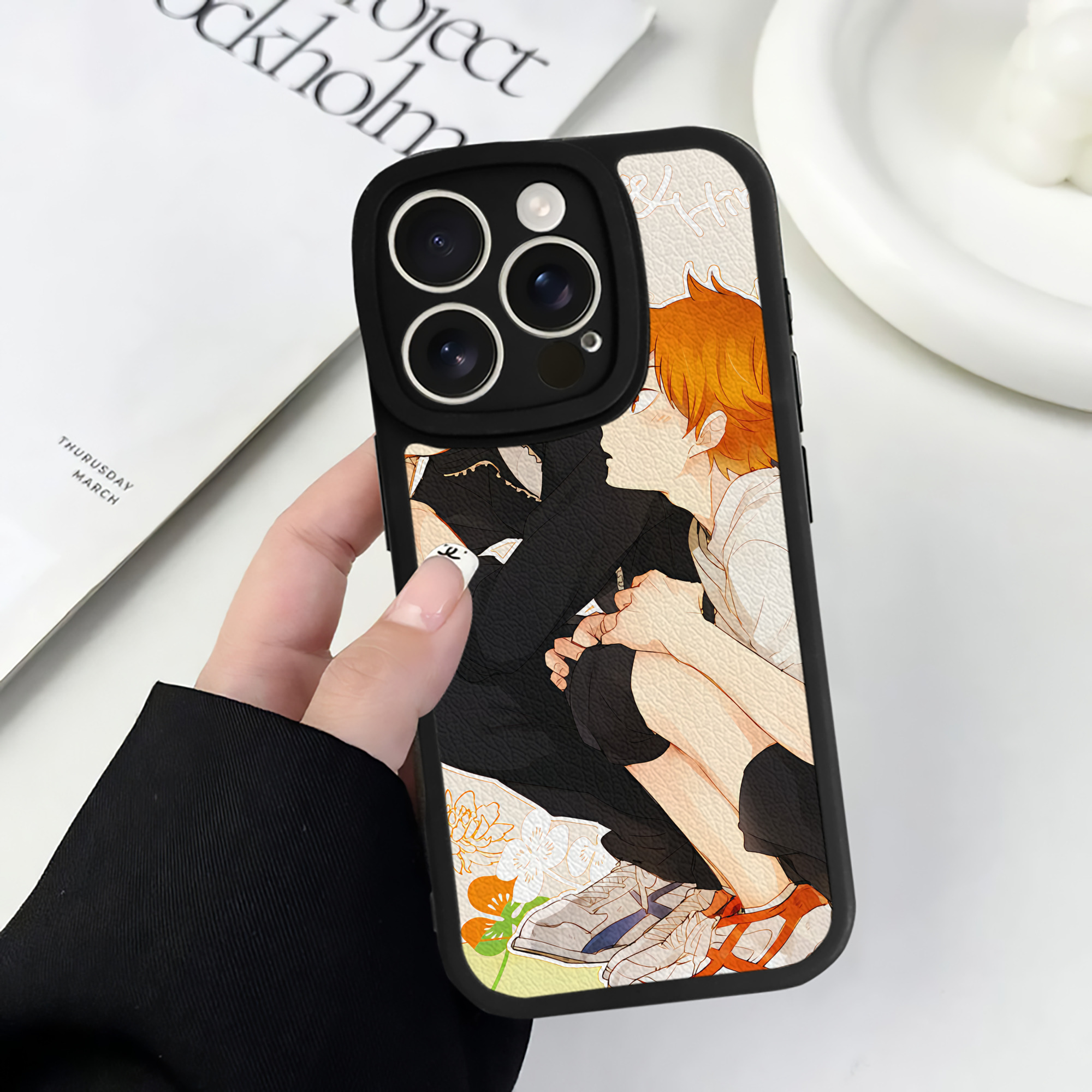 （画像用） ハイキュー!! Haikyu!! 【iPhone 16シリーズ対応】シリコンスマホケース（レザー調） 材質：シリコン